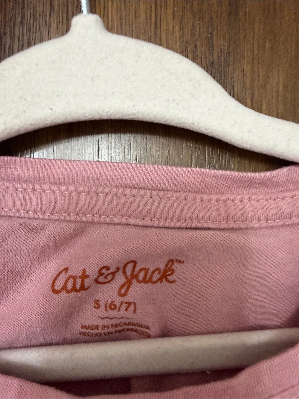 Cat & Jack Pink Short Sleeve Tee with Dreamy Girl & Birds Graphic